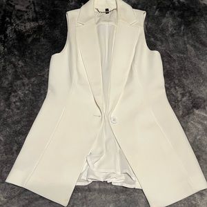 WHBM White Peplum Vest